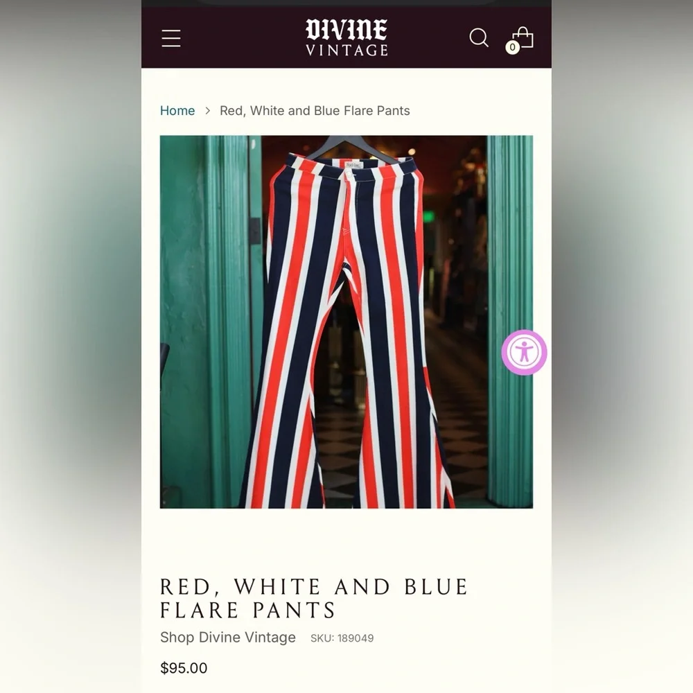 Peach Love NWOT Full of Pride Flare Pants in Red, White, and Blue size small - Picture 13 of 15